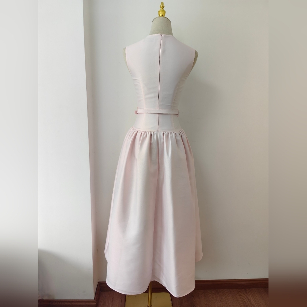 Self-Portrait Pink Taffeta Midi Dress - Picture 7 of 14